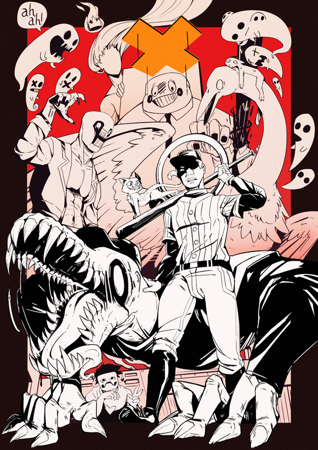 An linearted full illustration fanart of the game OFF. A commission like this would currently cost 300€ due to the high amount of characters.