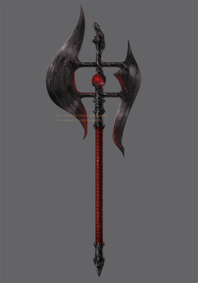 A painted weapon illustration for @nakaronii. It would be currently priced at 70€ (55€ base price + 15€ for the alternate version)