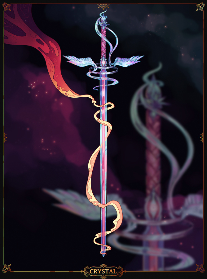 A painted weapon illustration for my partner. It would be currently priced at 55€.