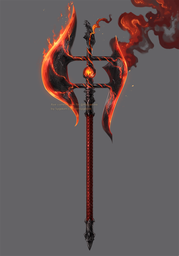 A painted weapon illustration for @nakaronii. It would be currently priced at 70€ (55€ base price + 15€ for the alternate version)