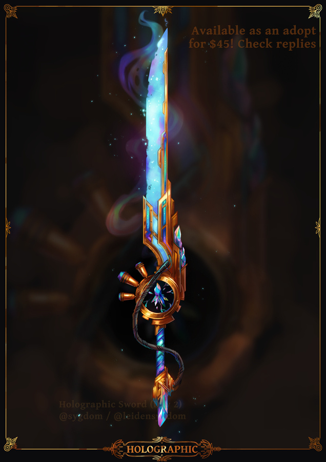 A painted weapon adopt claimed by RBIllustration. It would be currently priced at 55€.