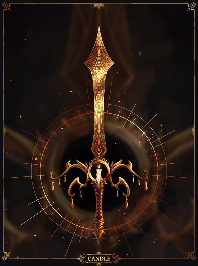 A painted weapon illustration for a personal project. It would be currently priced at 55€.