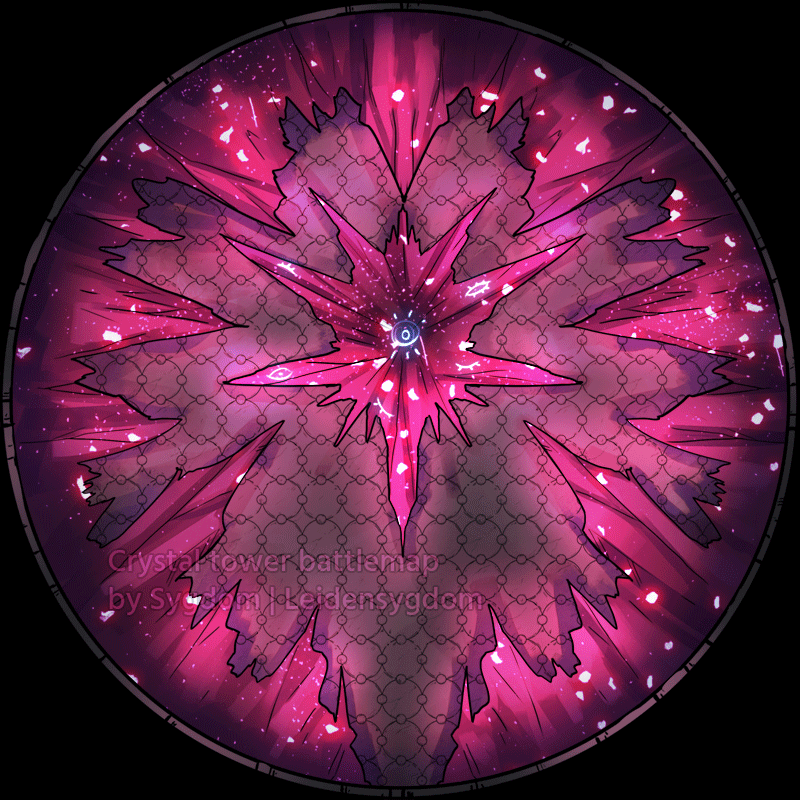 A battlemap for my campaign with a simple animation. It would be priced at 80€ (as it is of a single room with crystals.)